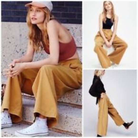 FREE PEOPLE Liberty Pleated High Waist Wide Leg - Picture 2 of 7